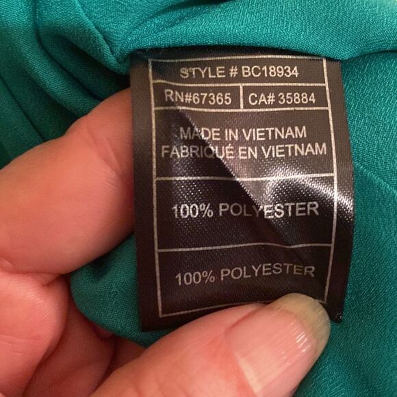 Kelly Green Chiffon Sheer Wrap Dress Asymmetrical Hem Fairycore Whimsical Ballet - Picture 9 of 9